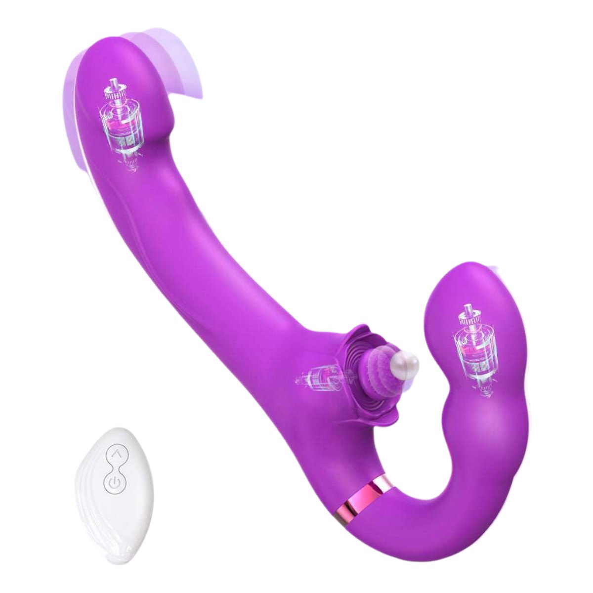 Purple double ended strapless rose vibrator