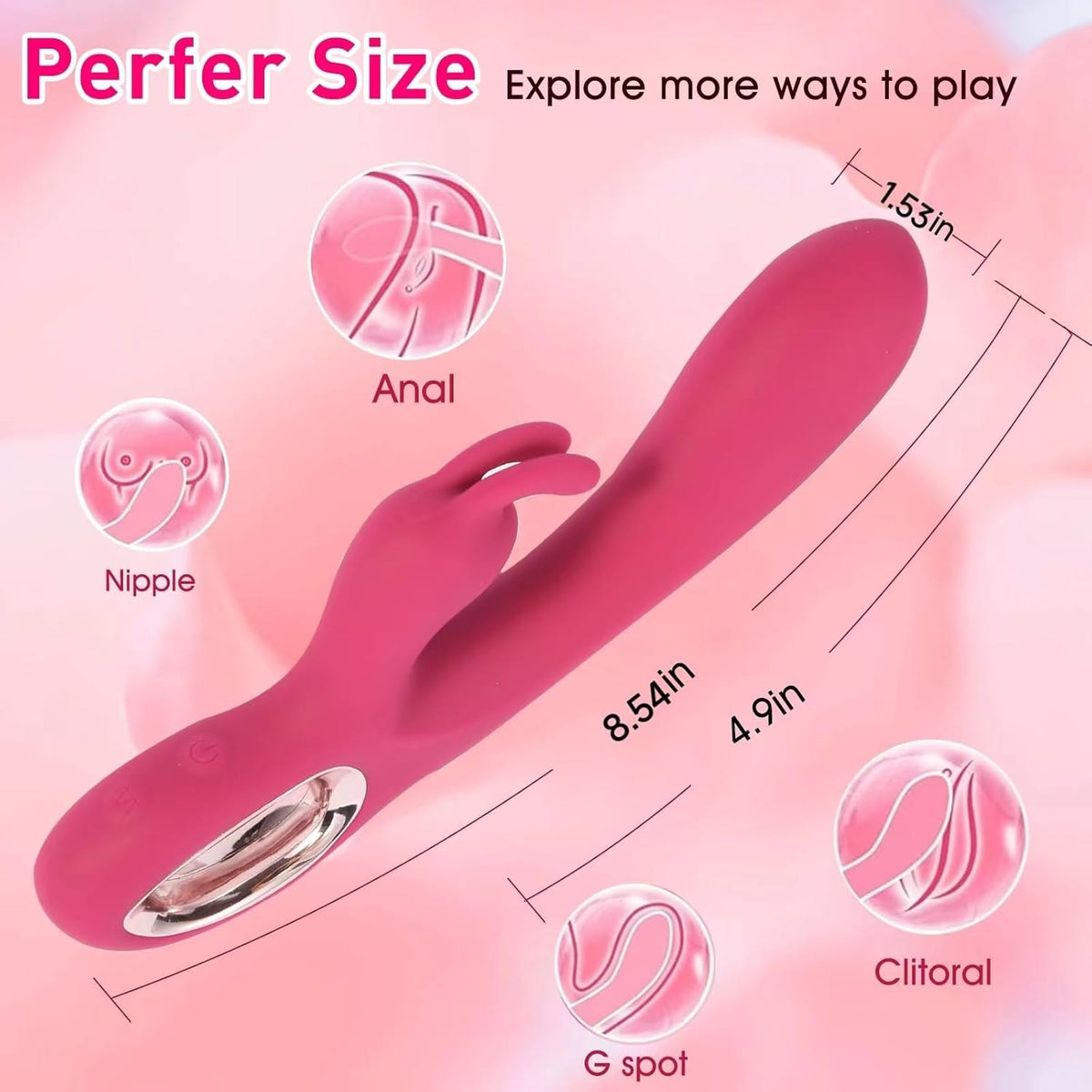 Dual motor rabbit vibrator with ring handle, photo 7