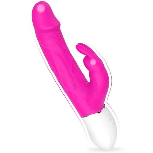 Rose Red dual motor rabbit vibrator with rabbit ears
