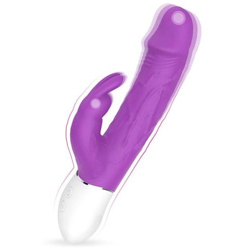 Violet dual motor rabbit vibrator with rabbit ears