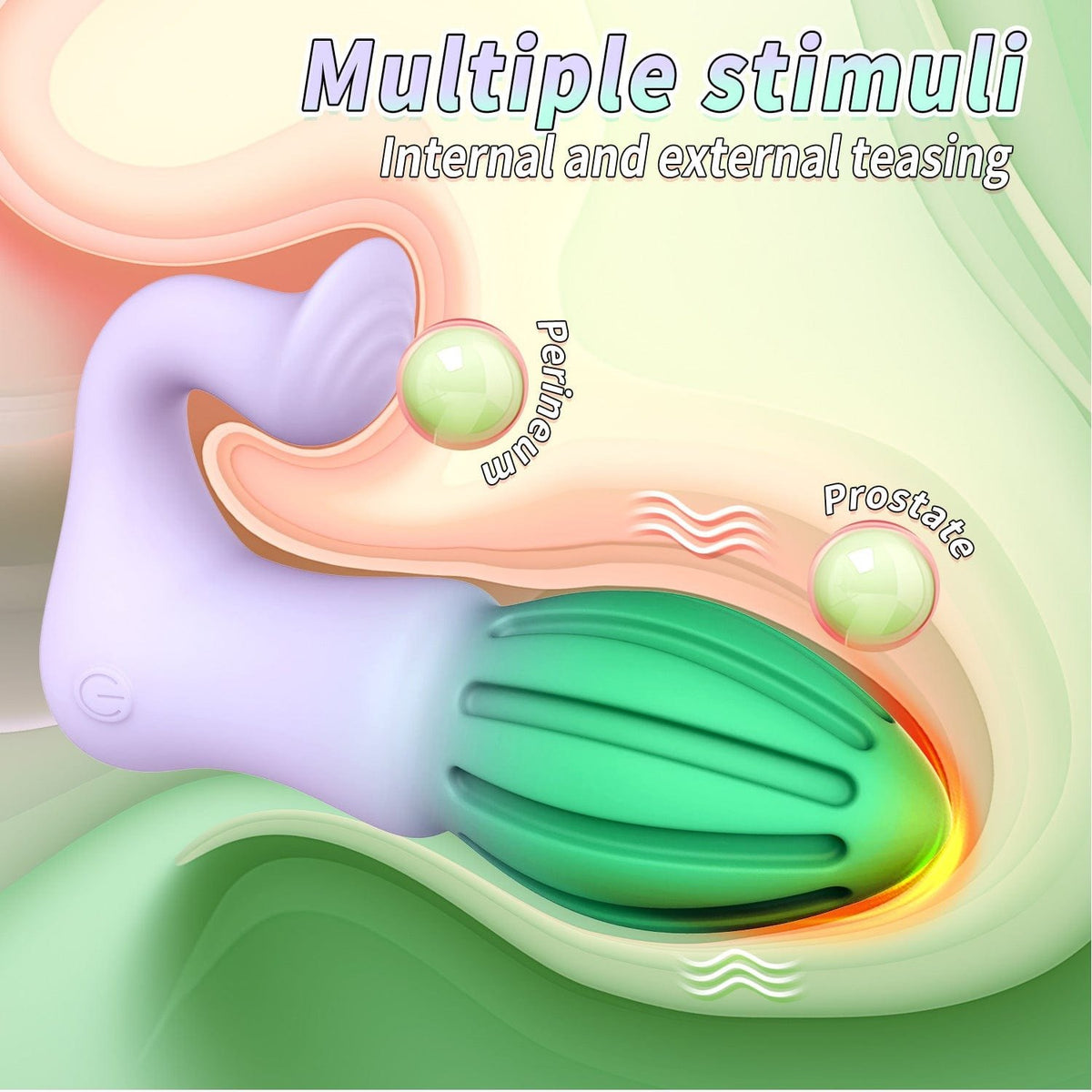Curved prostate massager with external arm, photo 4