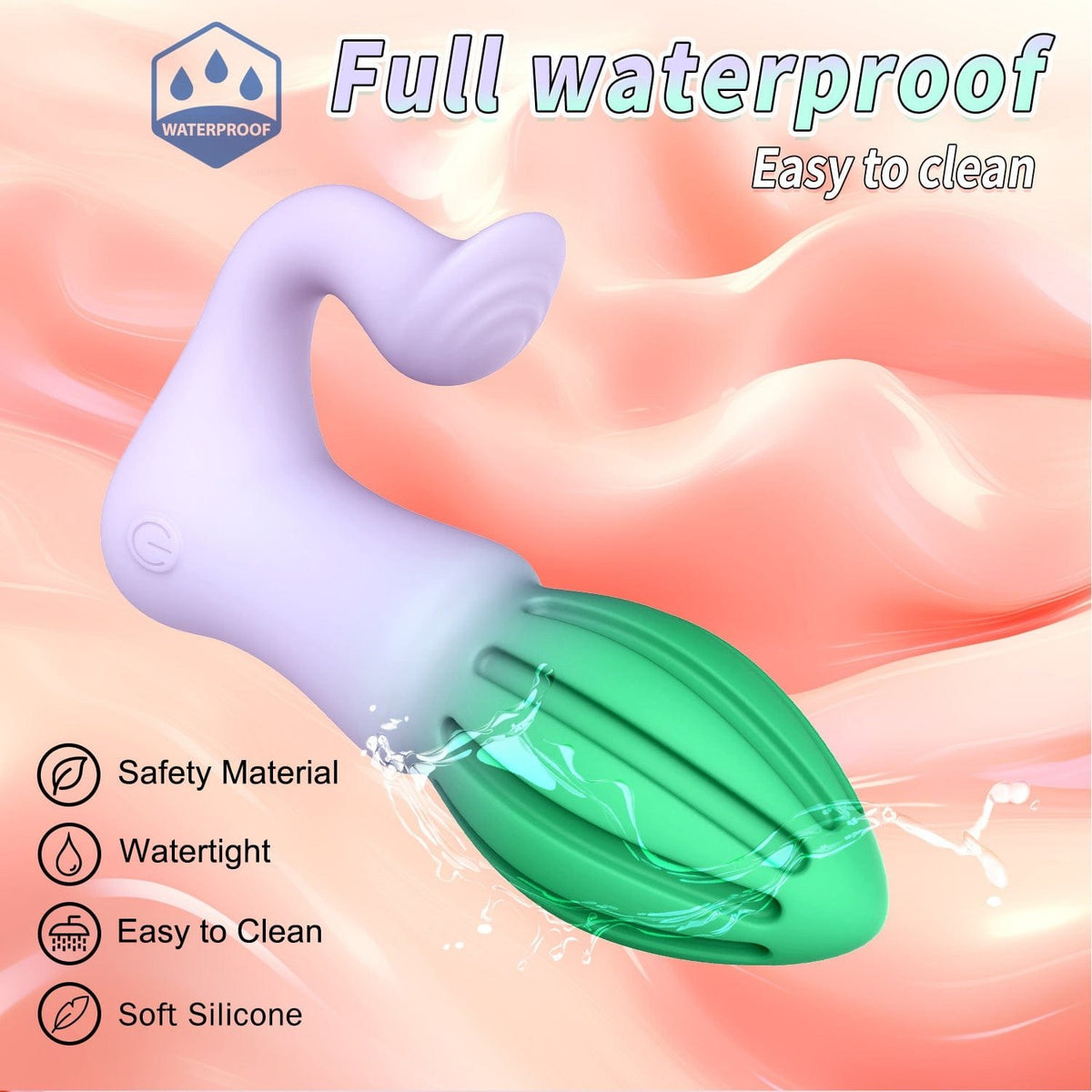 Curved prostate massager with external arm, photo 7