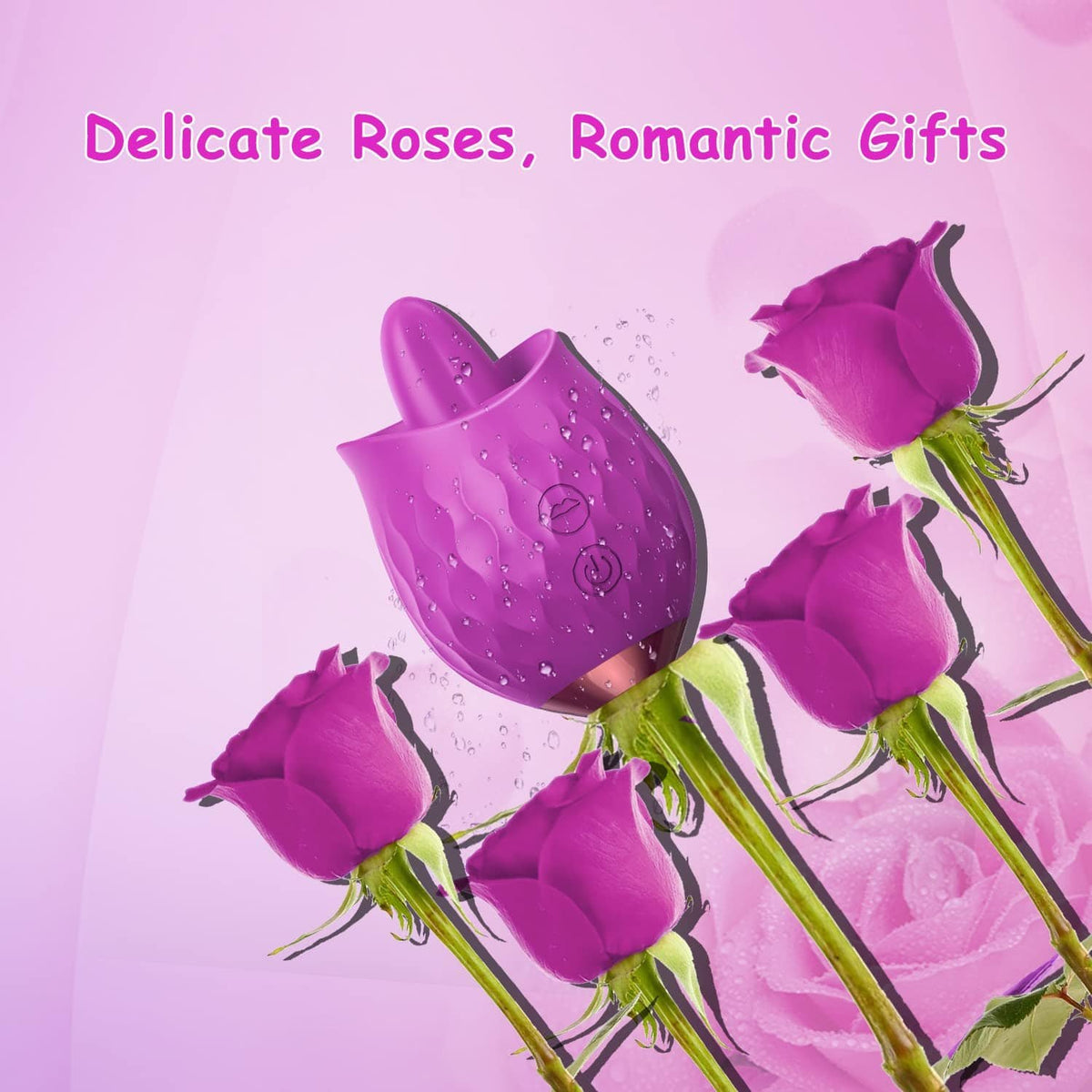 Silicone rose licking and vibration toy, photo 7