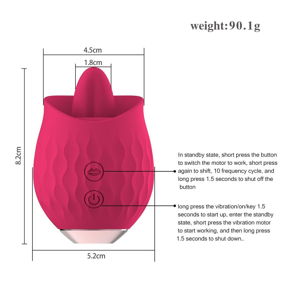 Silicone rose licking and vibration toy, photo 9