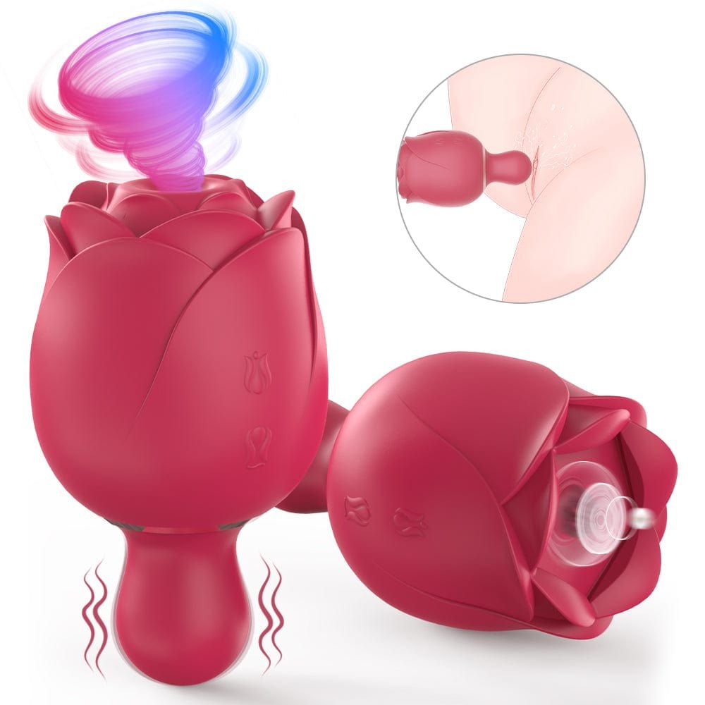 Rose shaped dual motor suction vibrator, photo 1