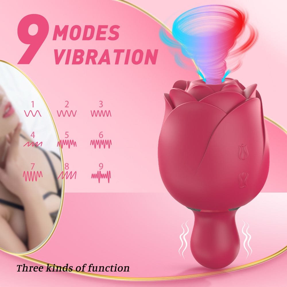 Rose shaped dual motor suction vibrator, photo 2