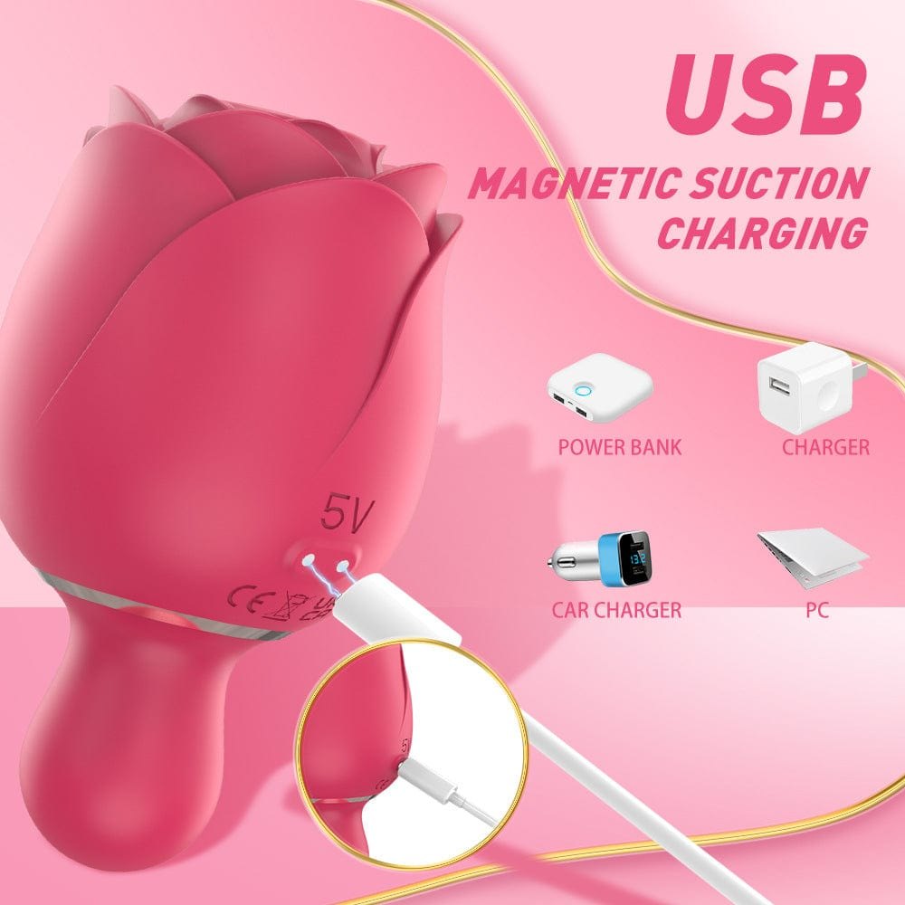 Rose shaped dual motor suction vibrator, photo 5