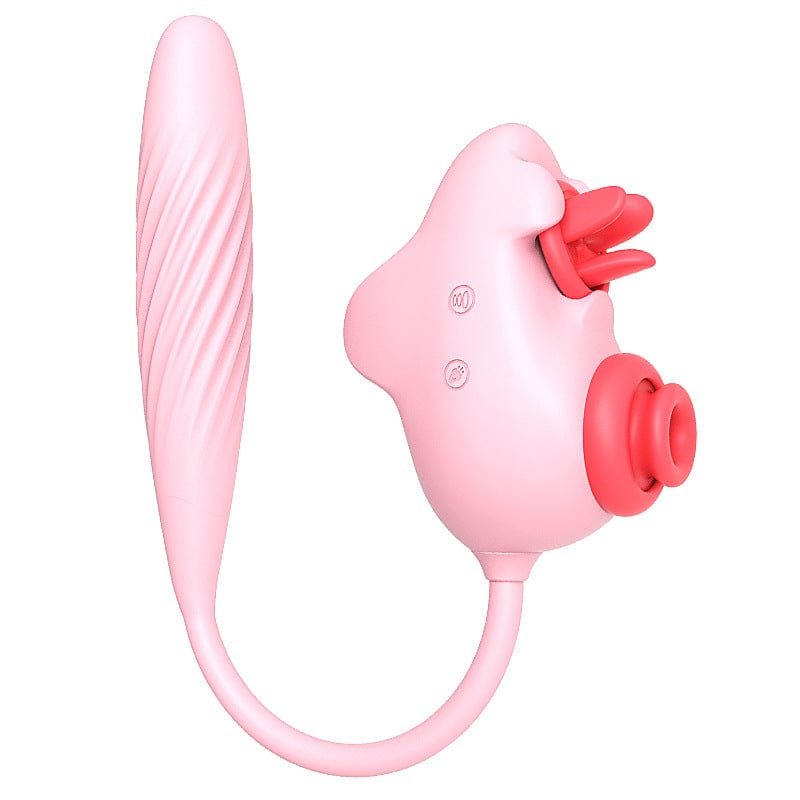 Pink dual motor sucking vibrator, photo 1