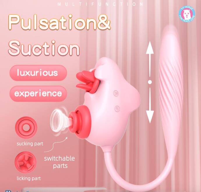 Pink dual motor sucking vibrator, photo 3