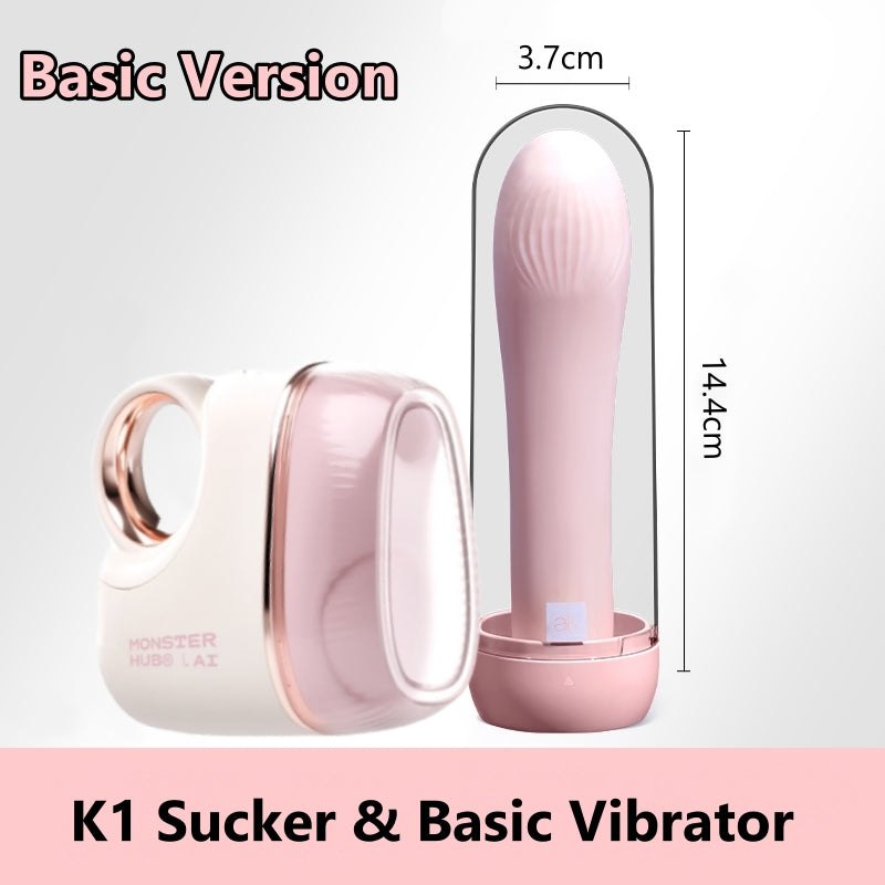 Cream and rose gold silicone suction massager, photo 11