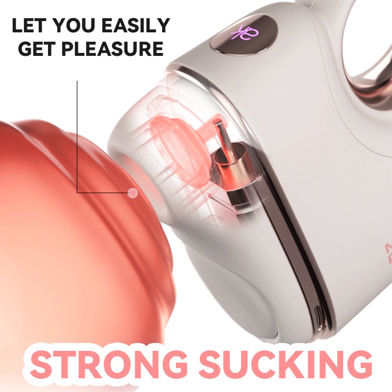 Cream and rose gold silicone suction massager, photo 3