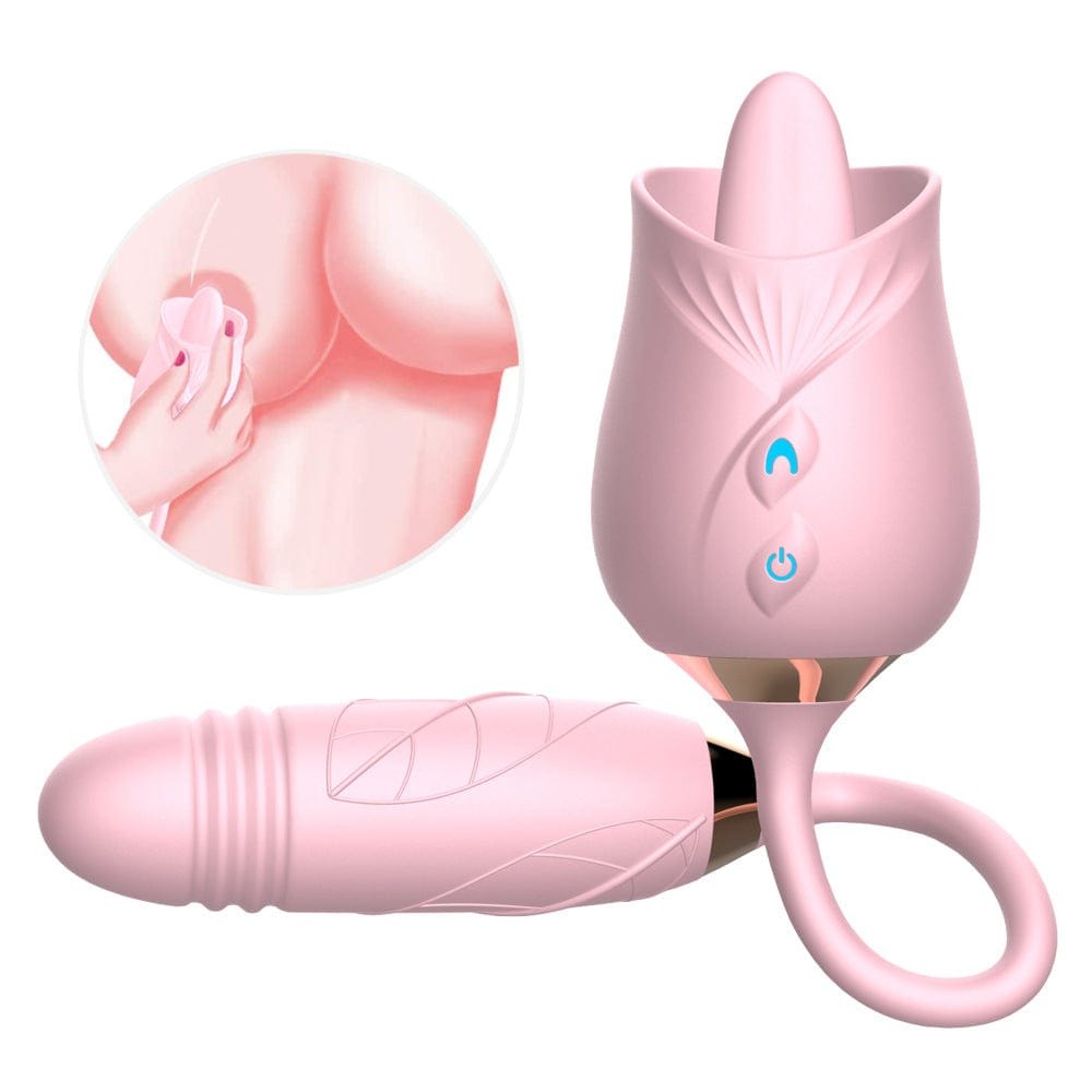 Pink rose toy with bullet vibrator