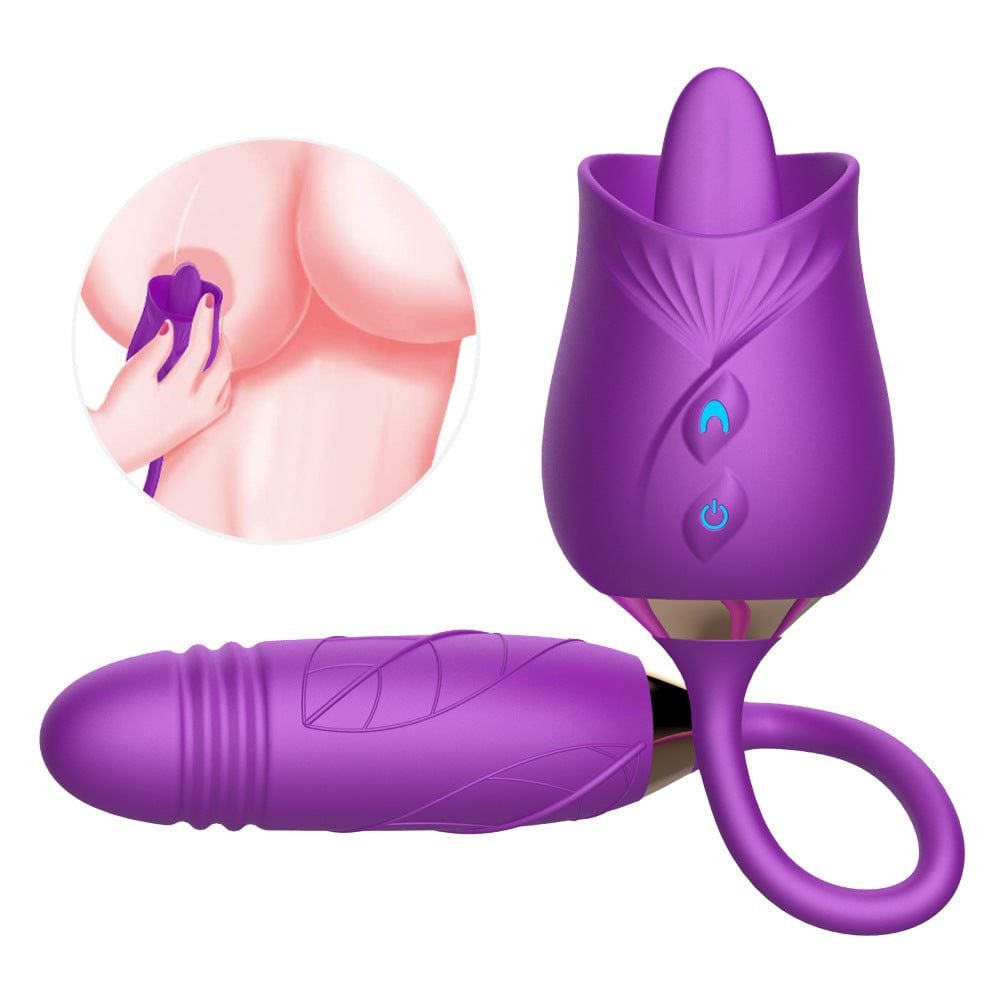 Purple rose toy with bullet vibrator