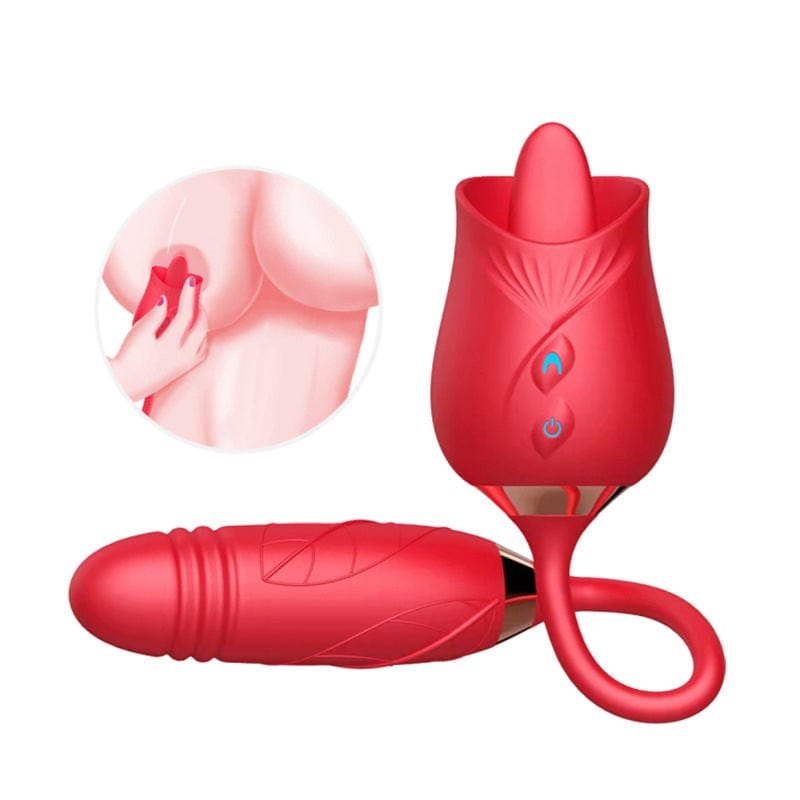 Red rose toy with bullet vibrator