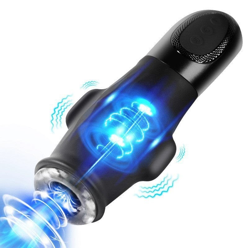 Black dual-motor male masturbator, photo 1