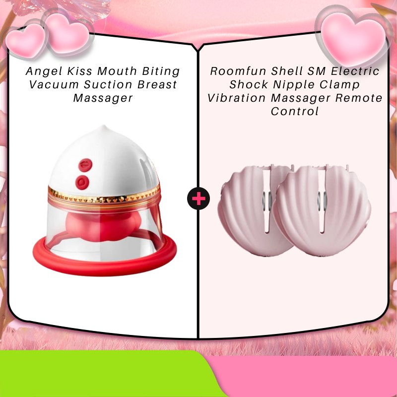 Red silicone dual nipple suction massager cups, photo 12