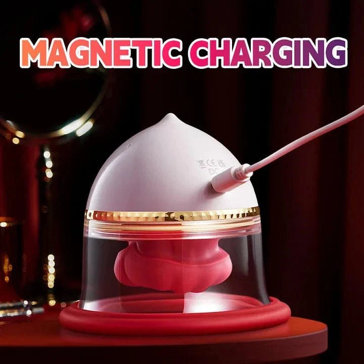 Red silicone dual nipple suction massager cups, photo 6