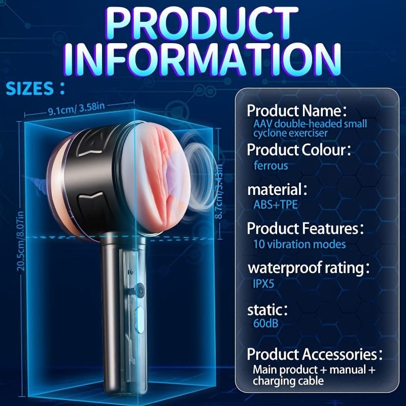 Black dual opening handheld male masturbator, photo 4