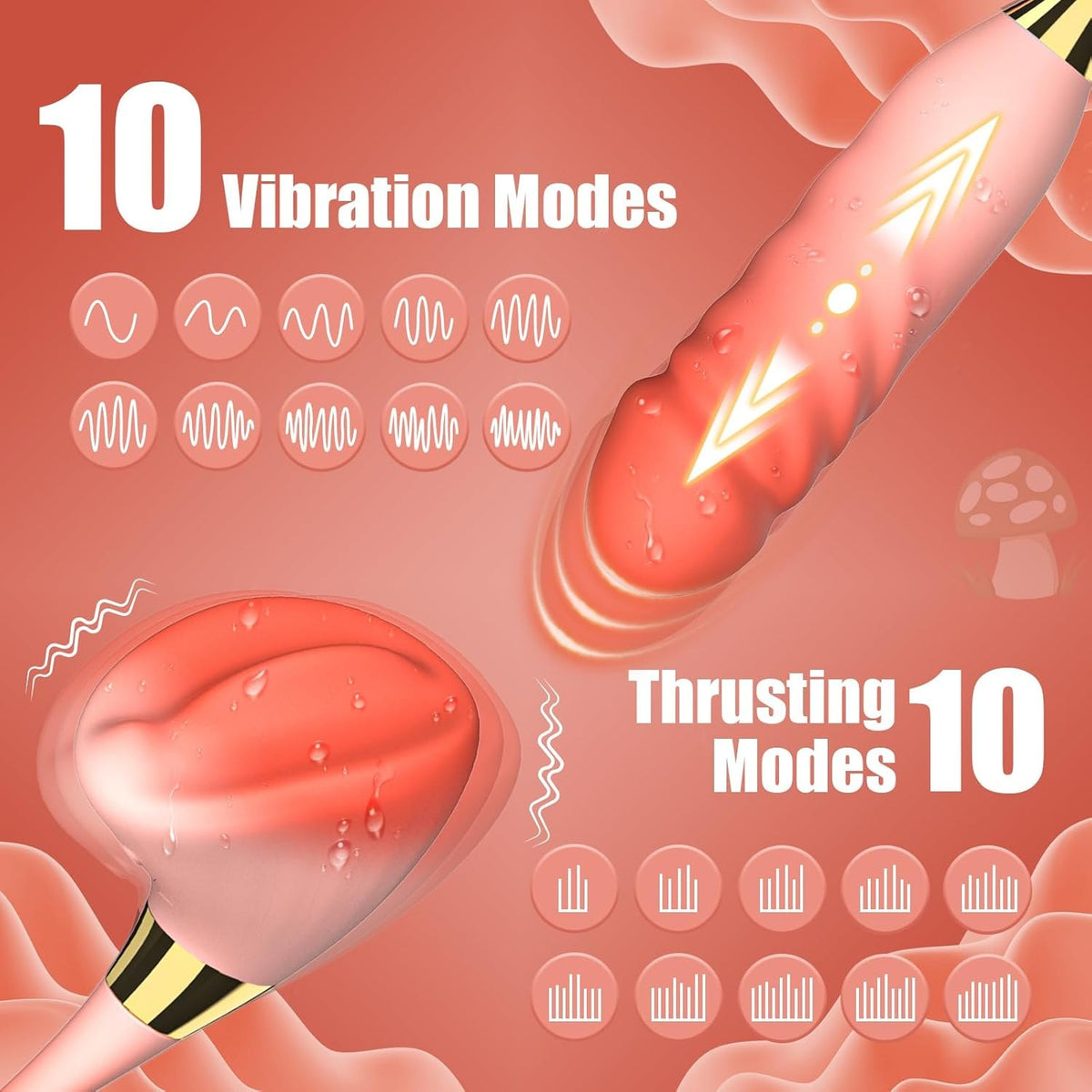 Orange silicone dual-probe clit and g-spot vibrator, photo 3