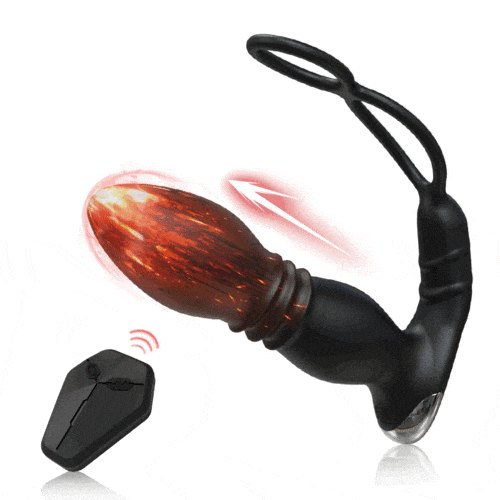 Black dual ring prostate massager, photo 1