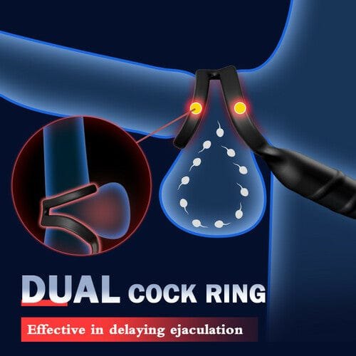 Black dual ring prostate massager, photo 2