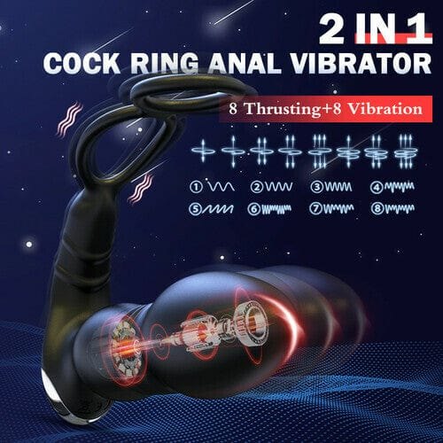 Black dual ring prostate massager, photo 3