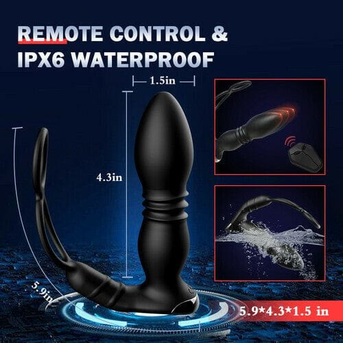 Black dual ring prostate massager, photo 5
