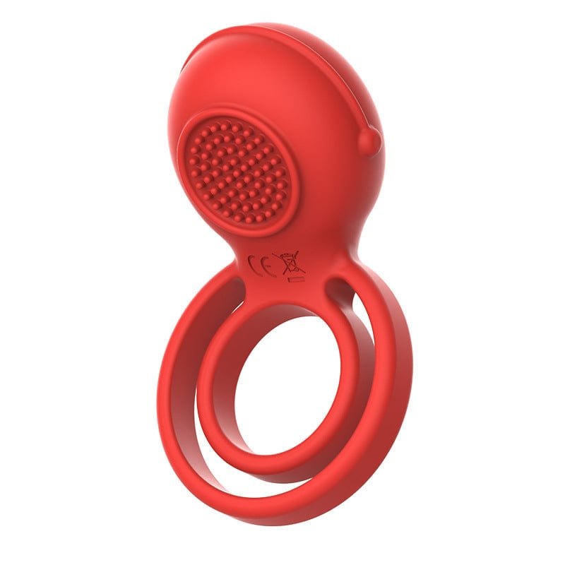 Red dual ring vibrating cock ring, photo 1