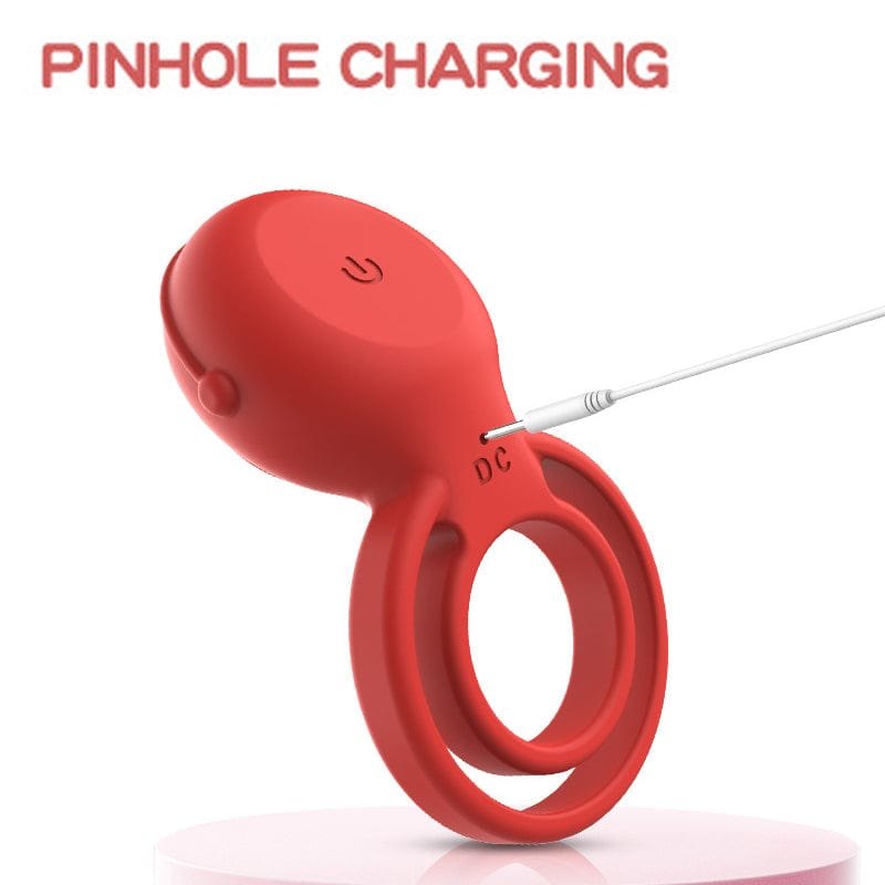 Red dual ring vibrating cock ring, photo 4