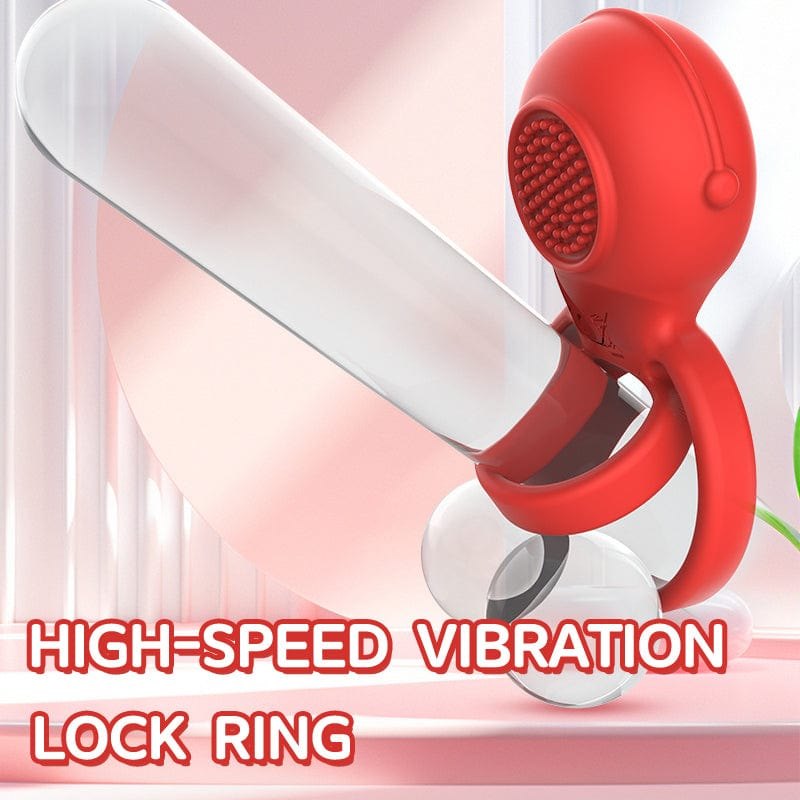 Red dual ring vibrating cock ring, photo 5