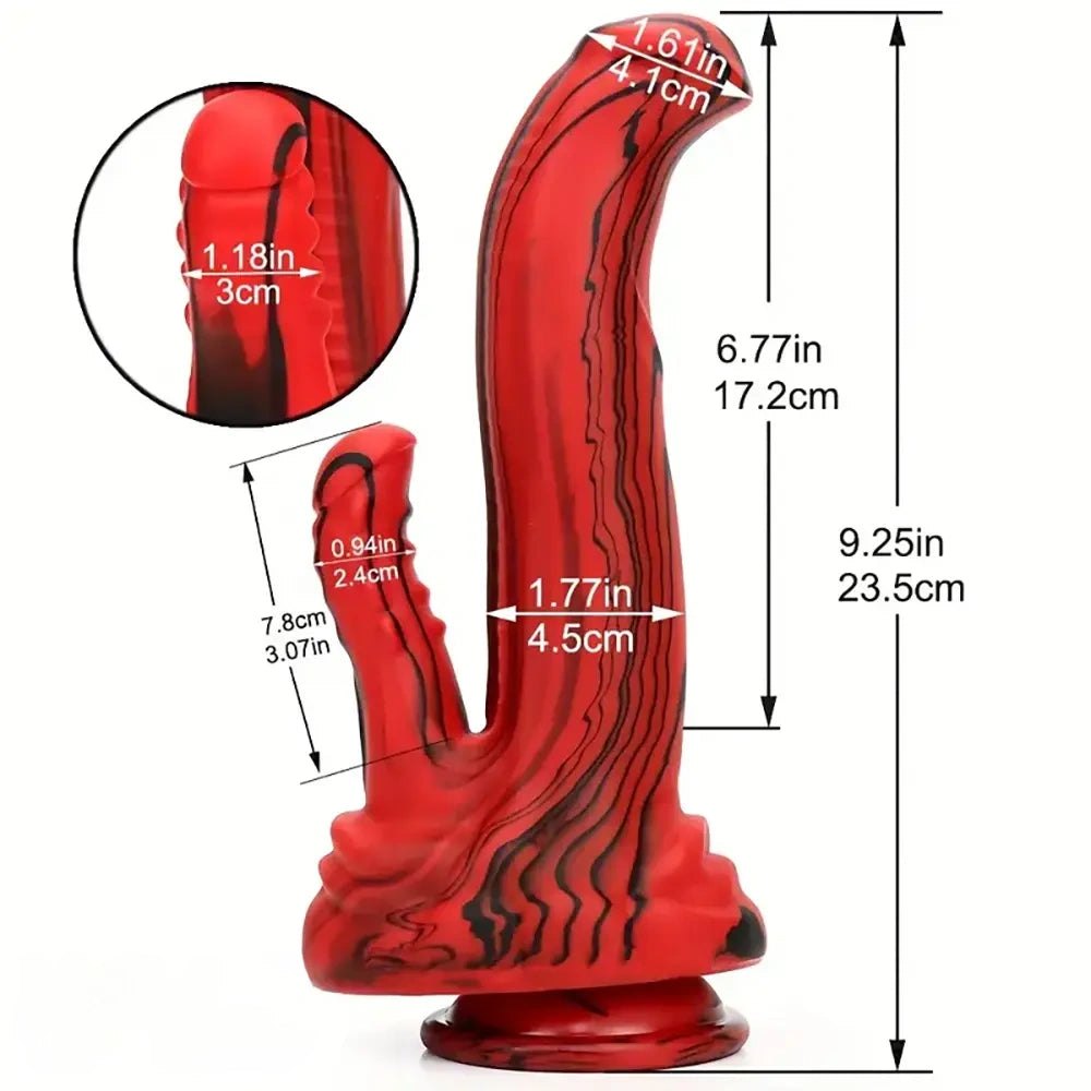 Mixed color dual shaft fantasy riding dildo, photo 6