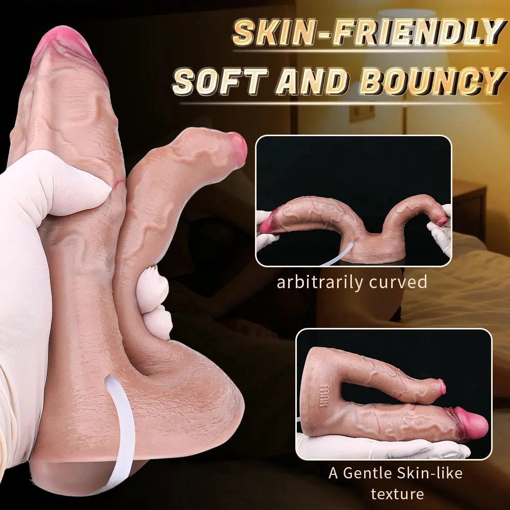 Flesh tone dual shaft silicone dildo, photo 11
