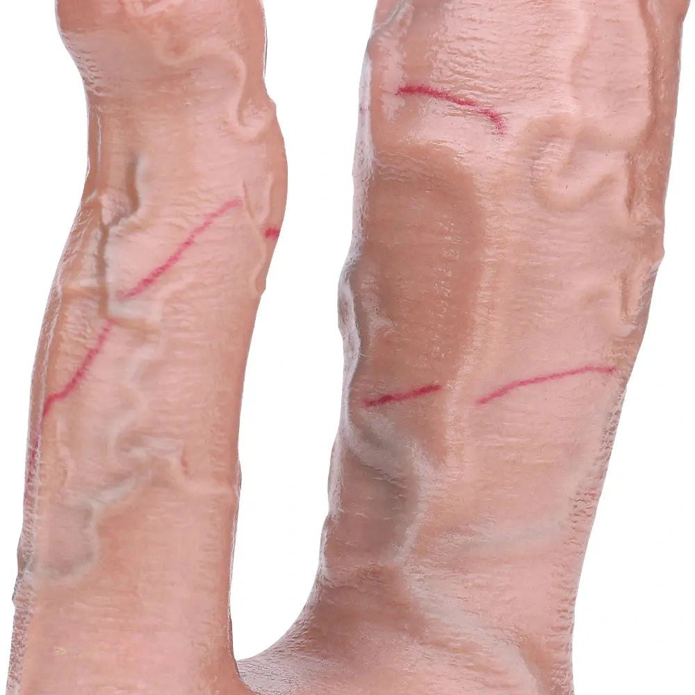 Flesh tone dual shaft silicone dildo, photo 15