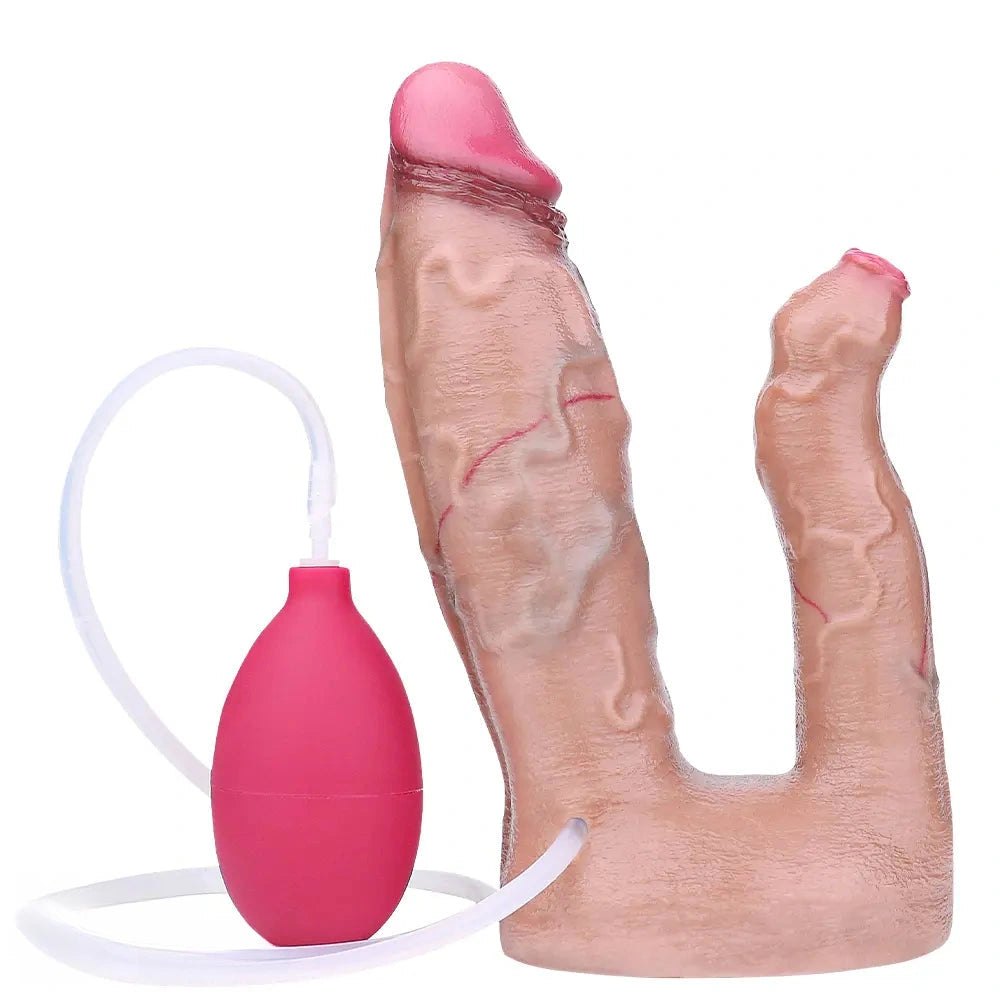 Flesh tone dual shaft silicone dildo, photo 16