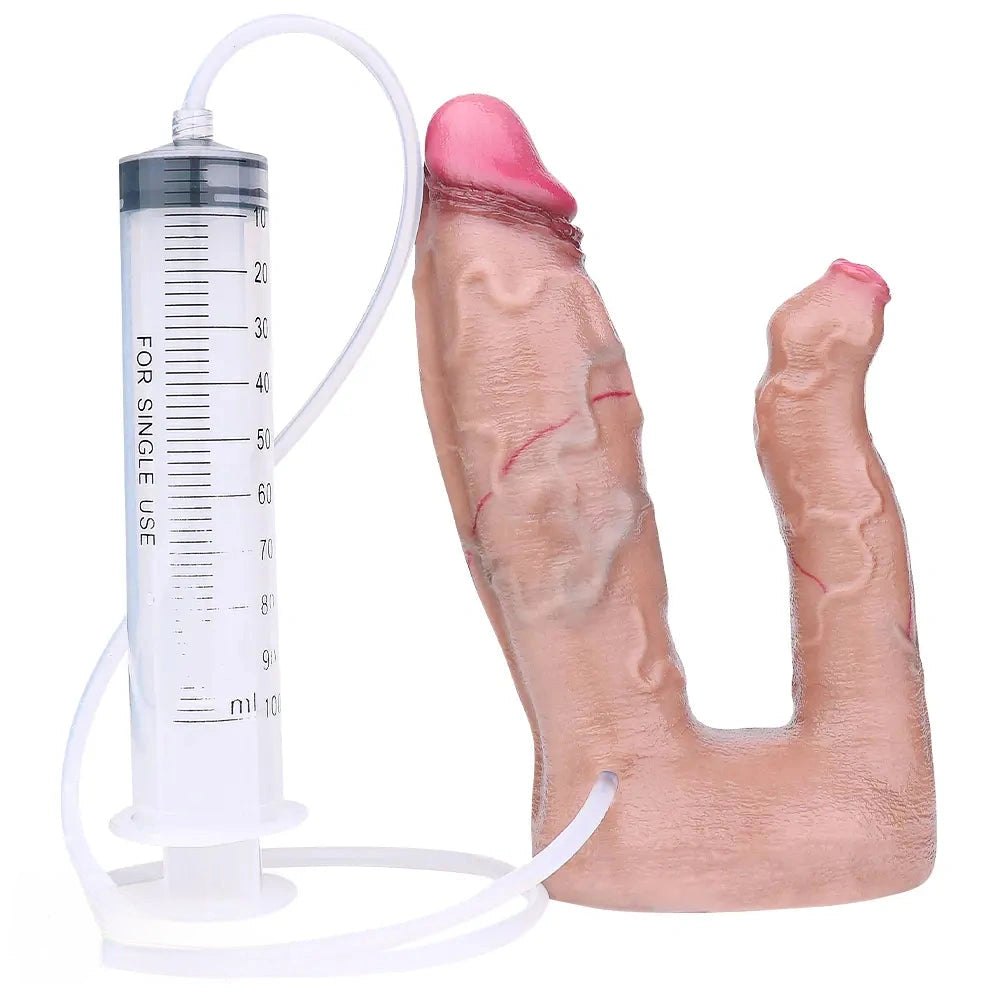 Flesh tone dual shaft silicone dildo, photo 5