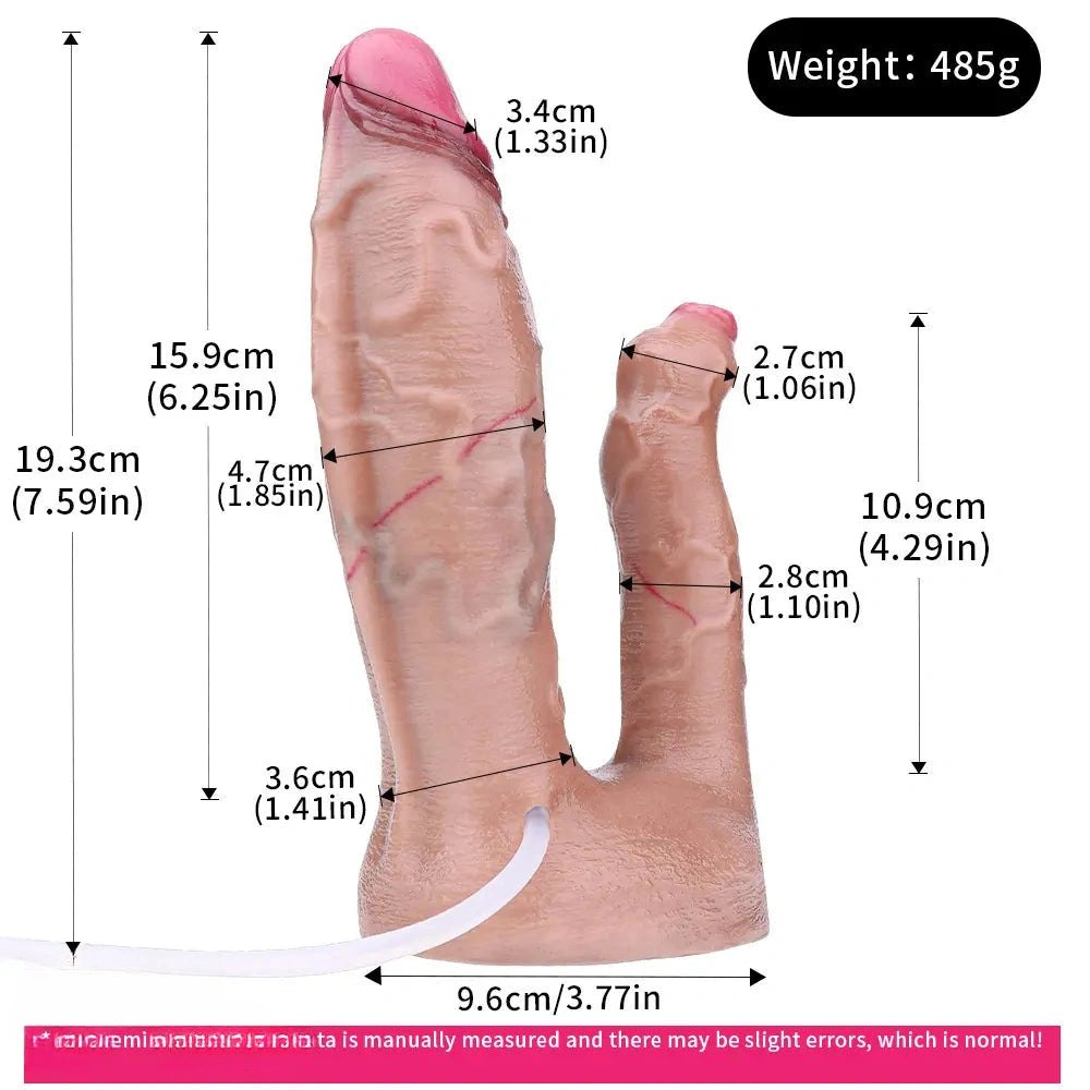 Flesh tone dual shaft silicone dildo, photo 6
