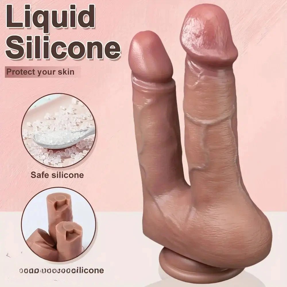 Flesh tone dual shaft strap-on dildo, photo 12