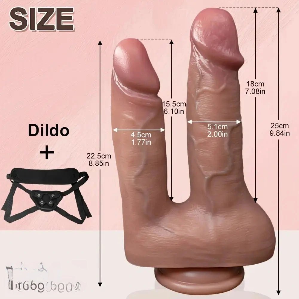 Flesh tone dual shaft strap-on dildo, photo 15