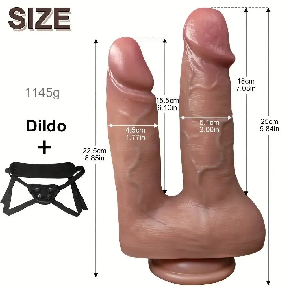 Flesh tone dual shaft strap-on dildo, photo 17