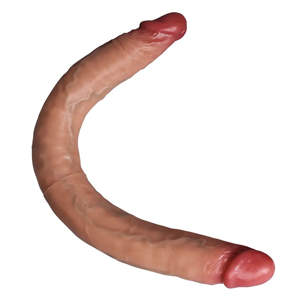 Flesh silicone dual-sided dildo, photo 1