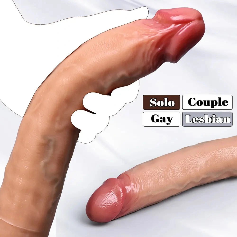 Flesh silicone dual-sided dildo, photo 10
