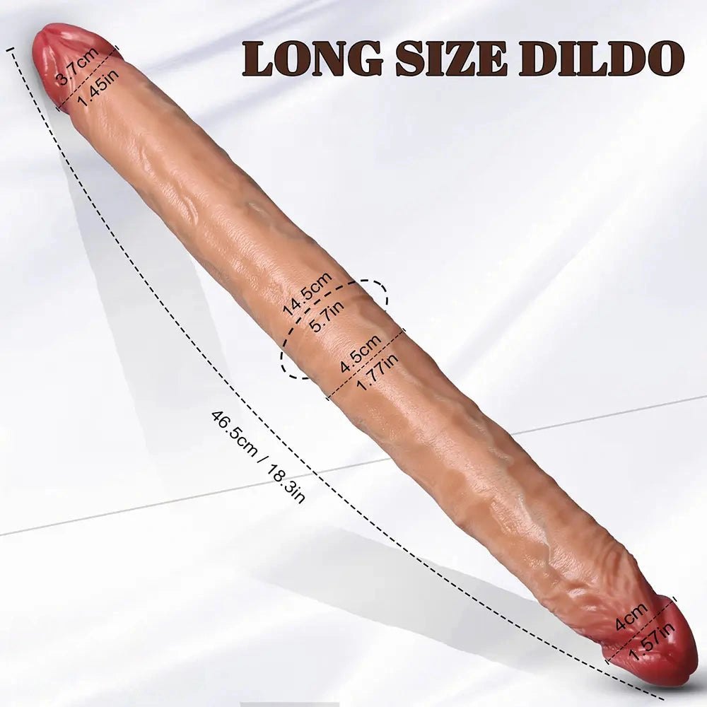 Flesh silicone dual-sided dildo, photo 15