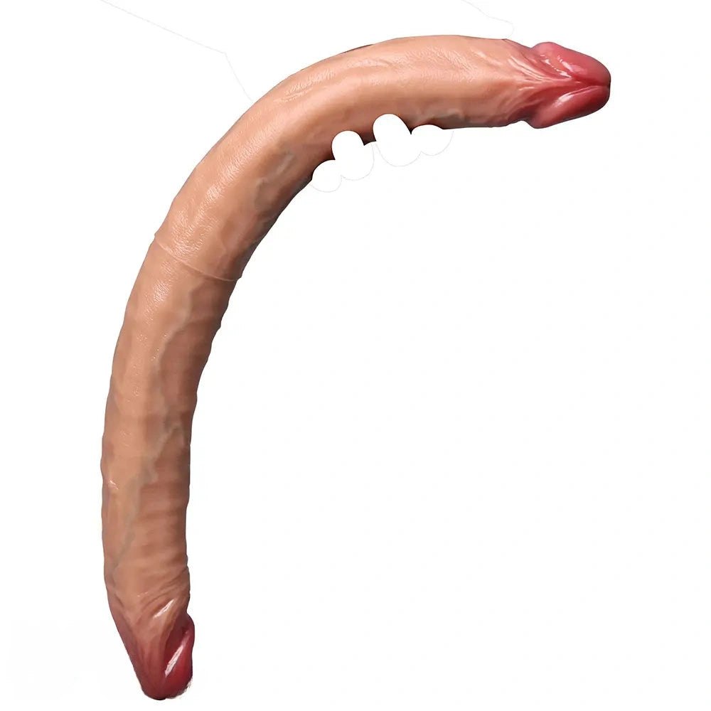 Flesh silicone dual-sided dildo, photo 5