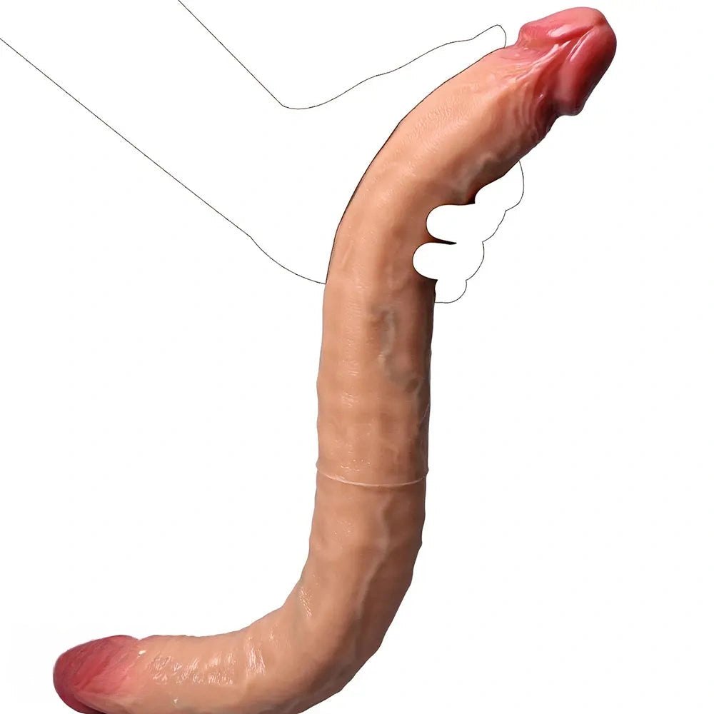 Flesh silicone dual-sided dildo, photo 8