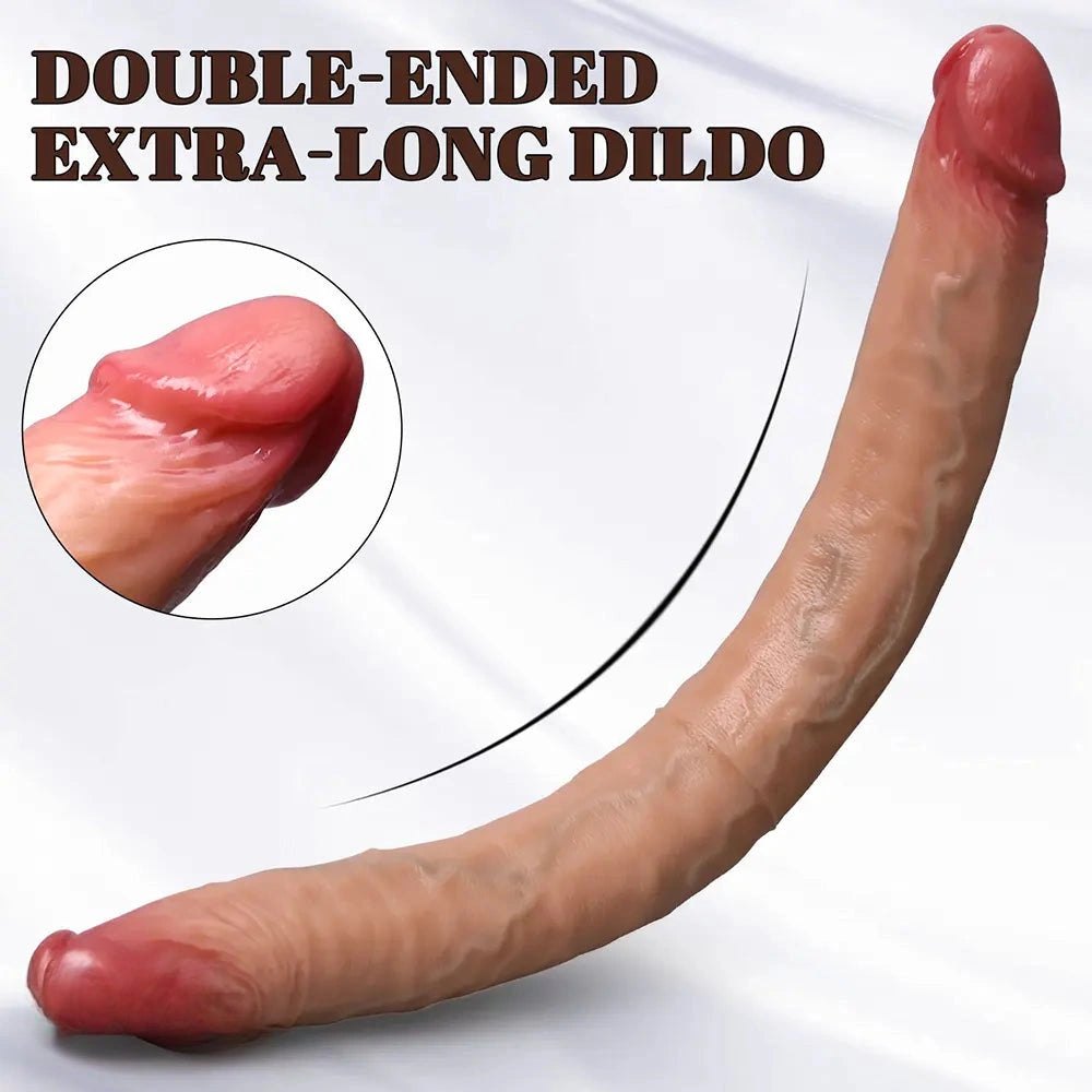 Flesh silicone dual-sided dildo, photo 9