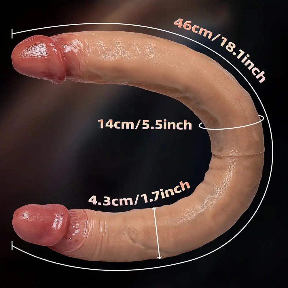 Flesh silicone double-ended dildo, photo 5