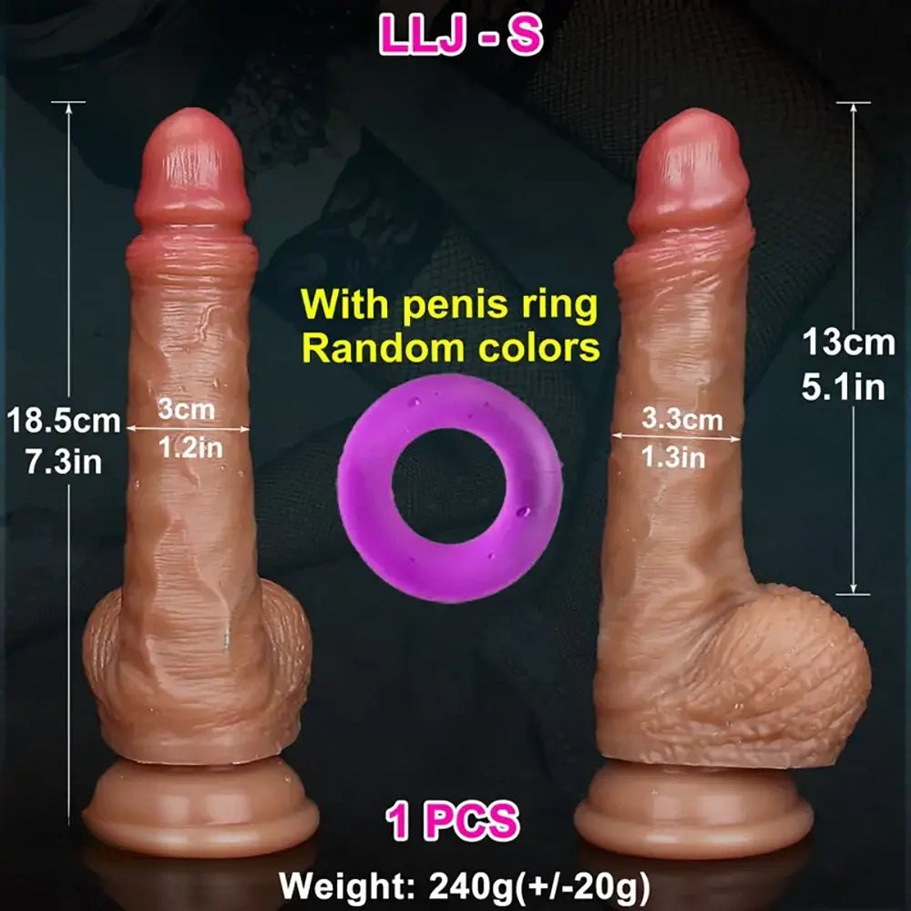 Flesh tone realistic silicone dildo, photo 11