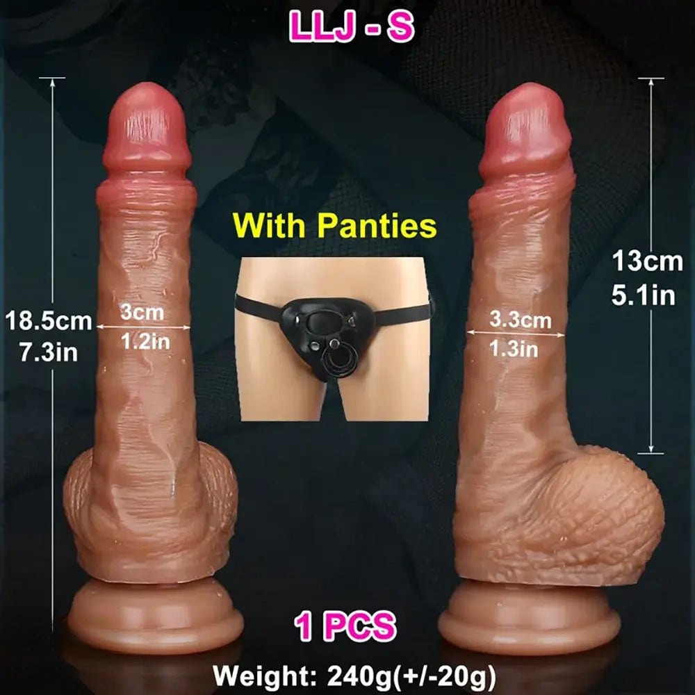 Flesh tone realistic silicone dildo, photo 13