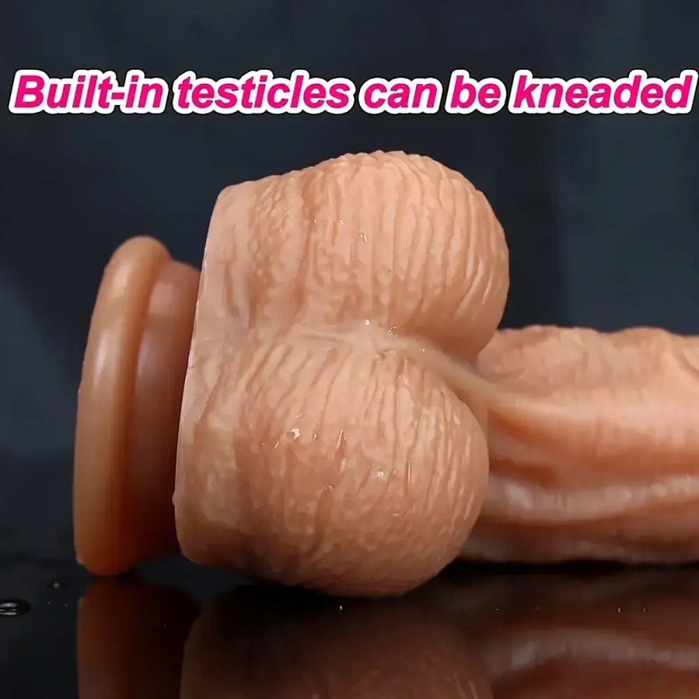 Flesh tone realistic silicone dildo, photo 14