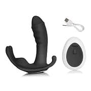Black wearable panty vibrator with remote control